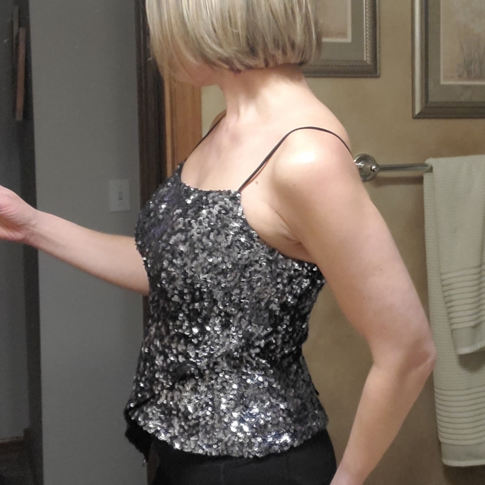 Cache Silver Sequence Asymmetrical Top - image 7